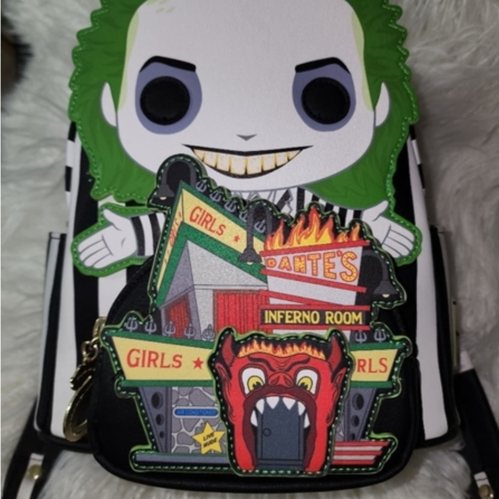 Loungefly Beetlejuice Backpack - Green, Red, Black, White